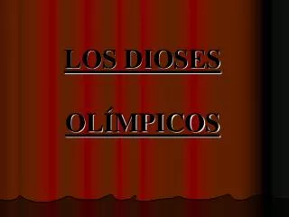 los dioses ol mpicos