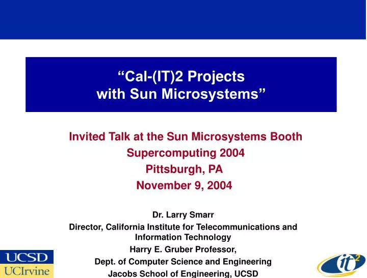 cal it 2 projects with sun microsystems