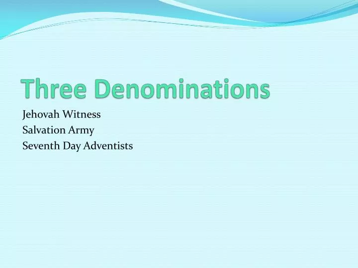 three denominations