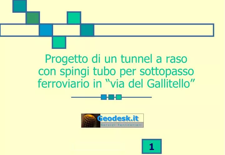 progetto di un tunnel a raso con spingi tubo per sottopasso ferroviario in via del gallitello