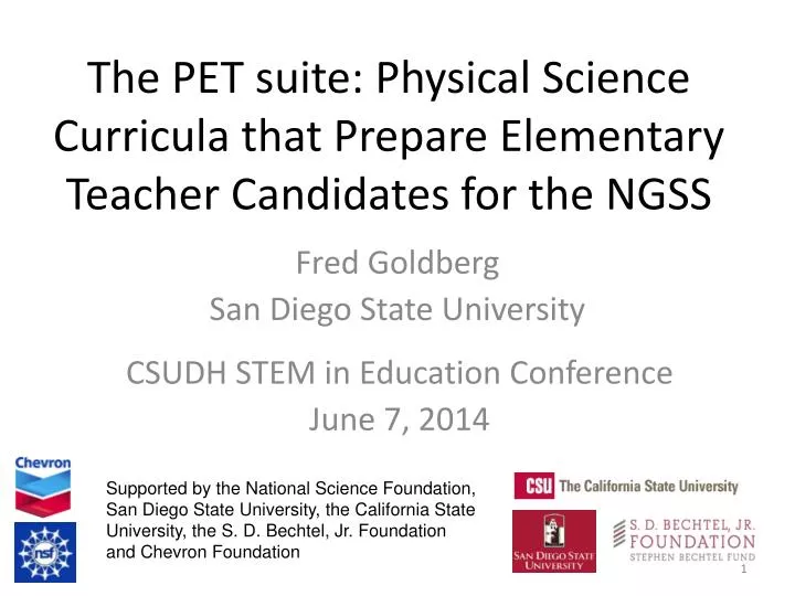 the pet suite physical science curricula that prepare elementary teacher candidates for the ngss