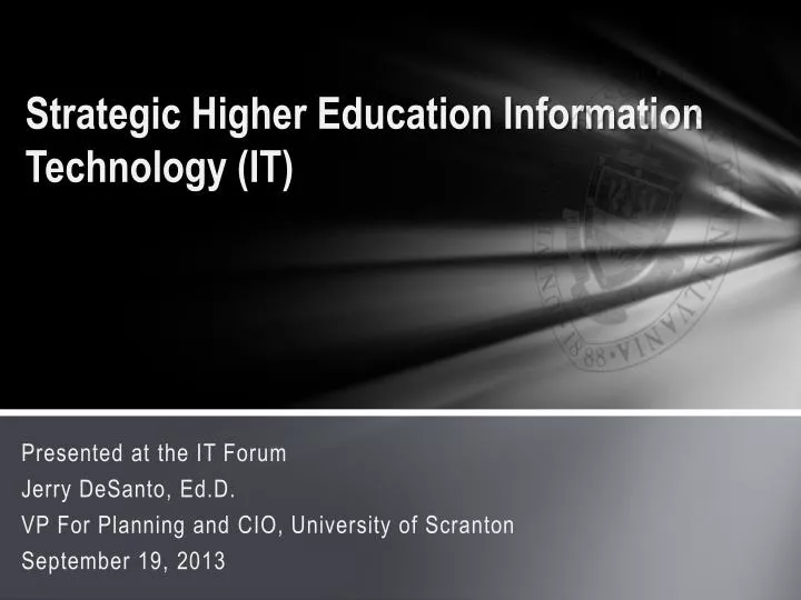 strategic higher education information technology it