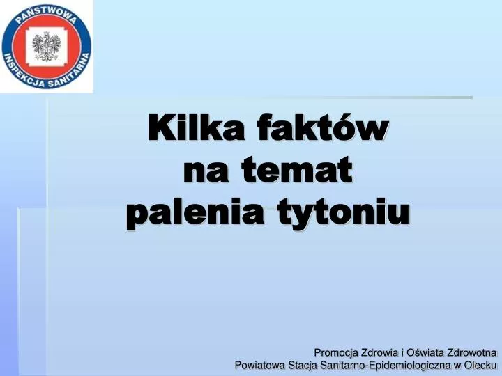 kilka fakt w na temat palenia tytoniu