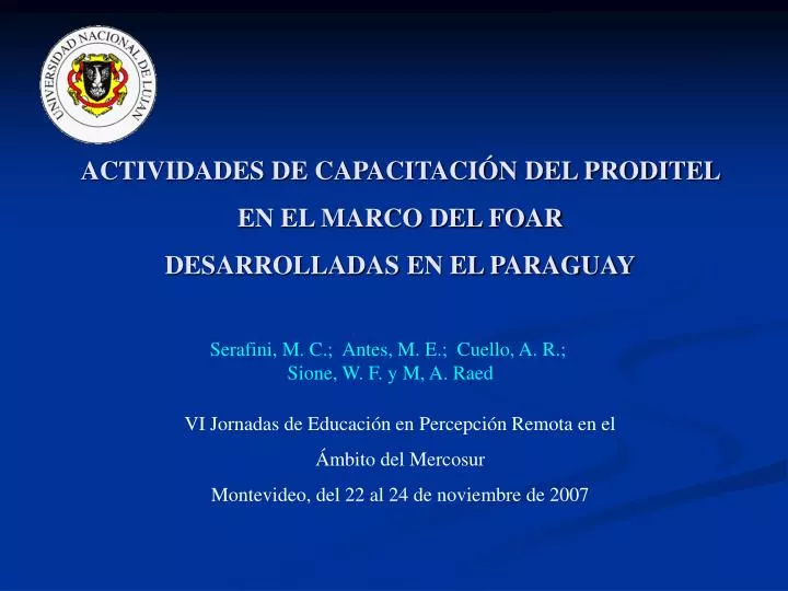 actividades de capacitaci n del proditel en el marco del foar desarrolladas en el paraguay