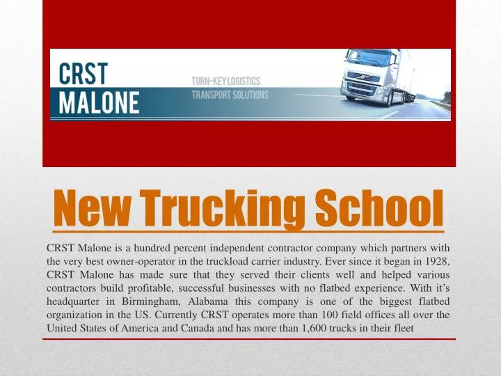 new trucking school