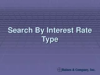 Search By Interest Rate Type
