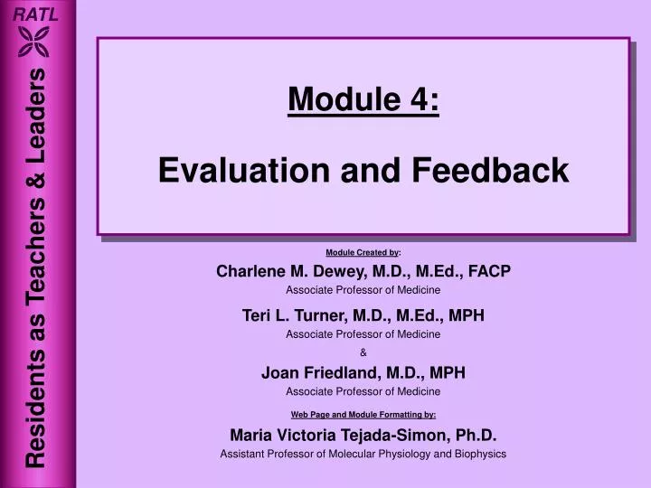 module 4 evaluation and feedback