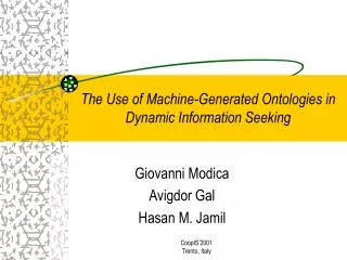 The Use of Machine-Generated Ontologies in Dynamic Information Seeking
