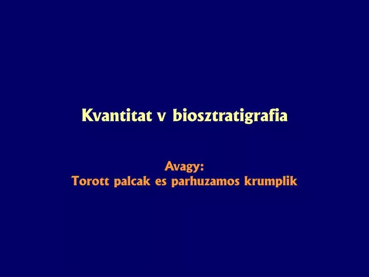 kvantitat v biosztratigr fia