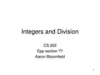 Integers and Division