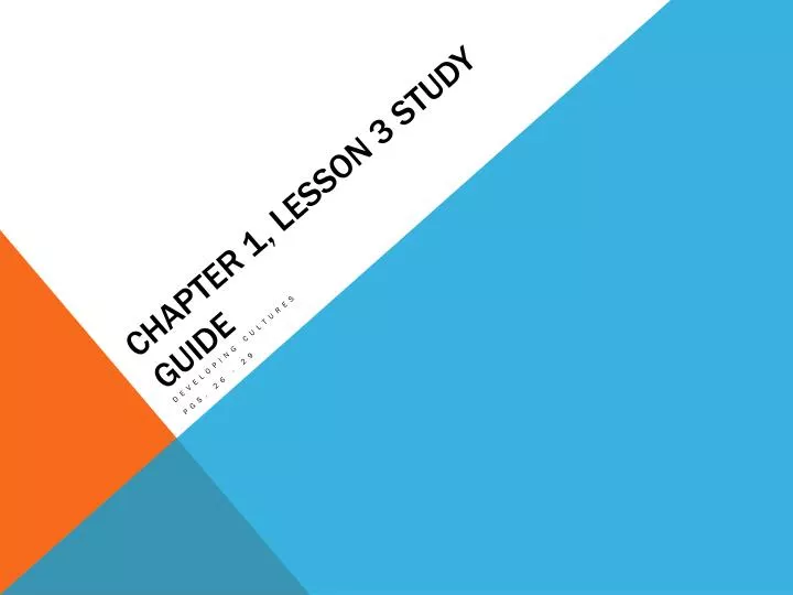 chapter 1 lesson 3 study guide