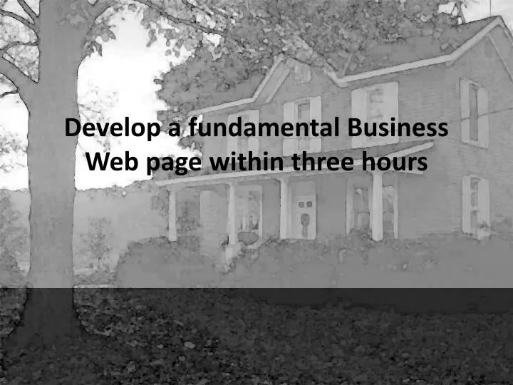 develop a fundamental business web page within three hours