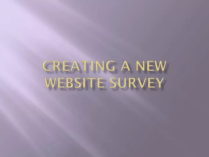 creating a new website survey