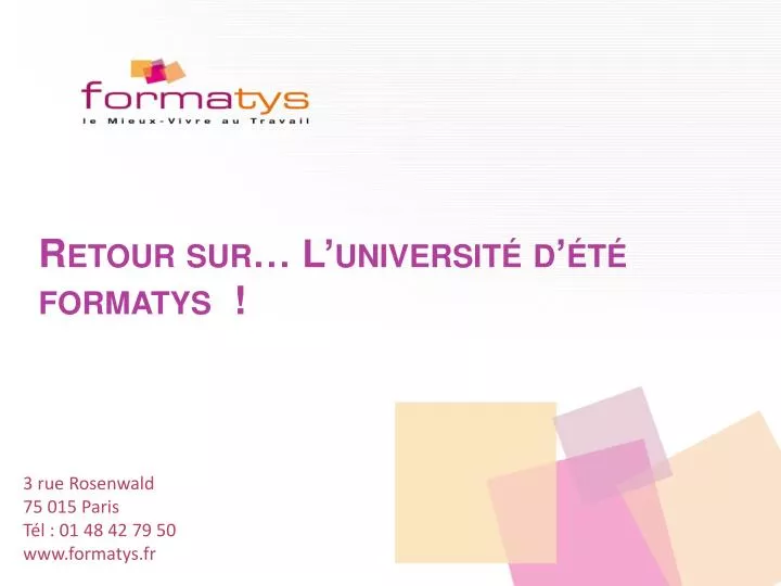 retour sur l universit d t formatys