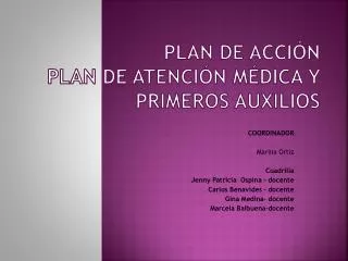 plan de acci n plan de atenci n m dica y primeros auxilios