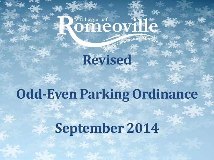 revised odd even parking ordinance september 2014