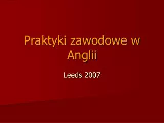 praktyki zawodowe w anglii