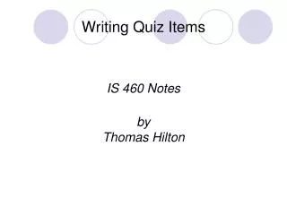 Writing Quiz Items