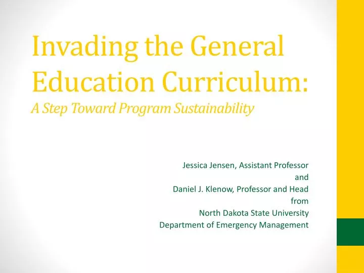 invading the general education curriculum a step toward program sustainability