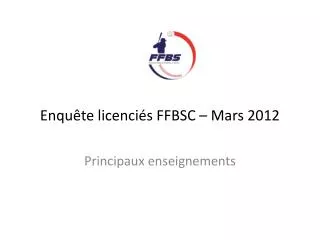 enqu te licenci s ffbsc mars 2012