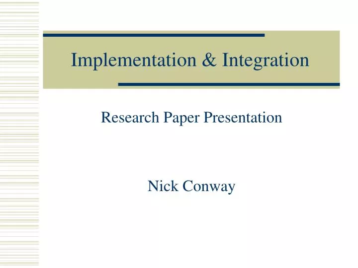 implementation integration