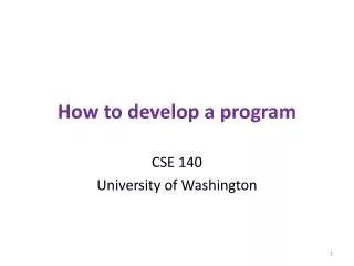 How to develop a program