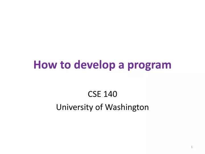 how to develop a program