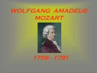 wolfgang amadeus mozart
