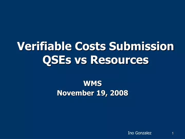 verifiable costs submission qses vs resources