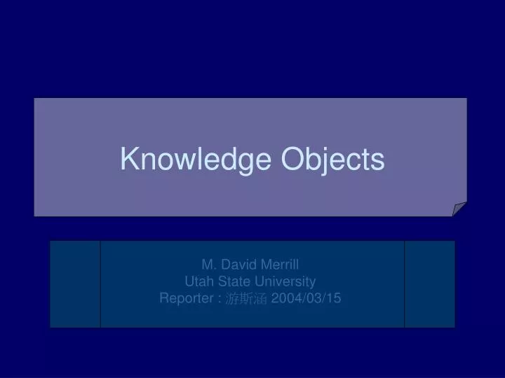 knowledge objects