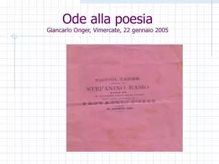 ode alla poesia giancarlo onger vimercate 22 gennaio 2005