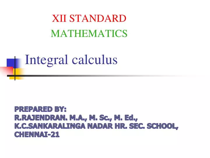 integral calculus