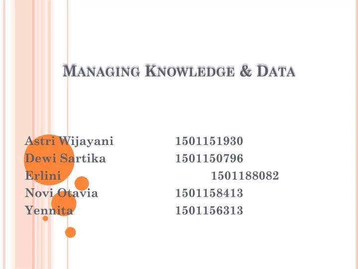 managing knowledge data