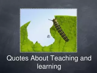 Quotes About Teaching and learning