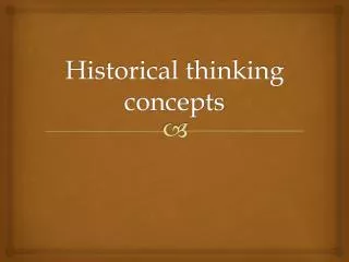 Historical thinking concepts