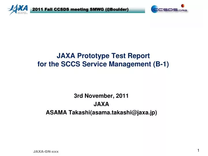 jaxa prototype test report for the sccs service management b 1