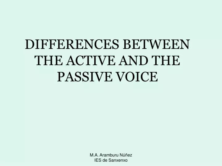 differences between the active and the passive voice