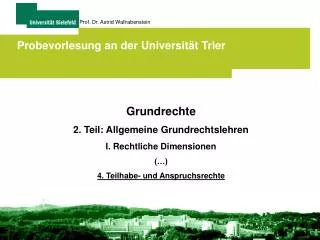 Probevorlesung an der Universität Trier