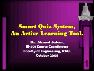 Smart Quiz System, An Active Learning Tool.