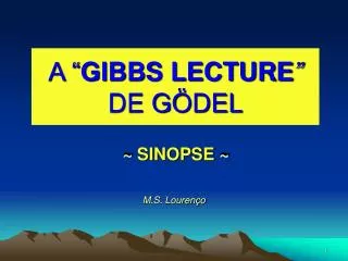 a gibbs lecture de g del
