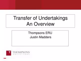 Transfer of Undertakings An Overview