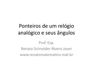 ponteiros de um rel gio anal gico e seus ngulos