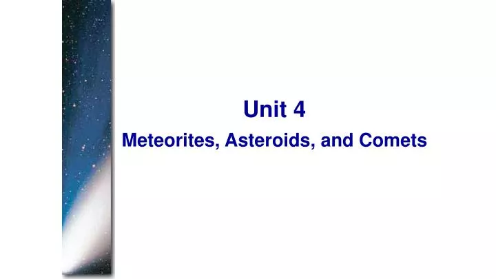 meteorites asteroids and comets