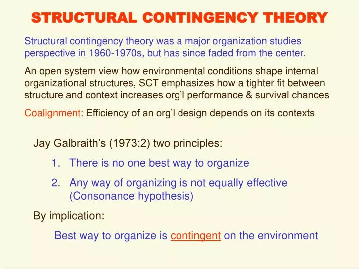 structural contingency theory
