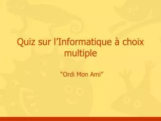 quiz sur l informatique choix multiple