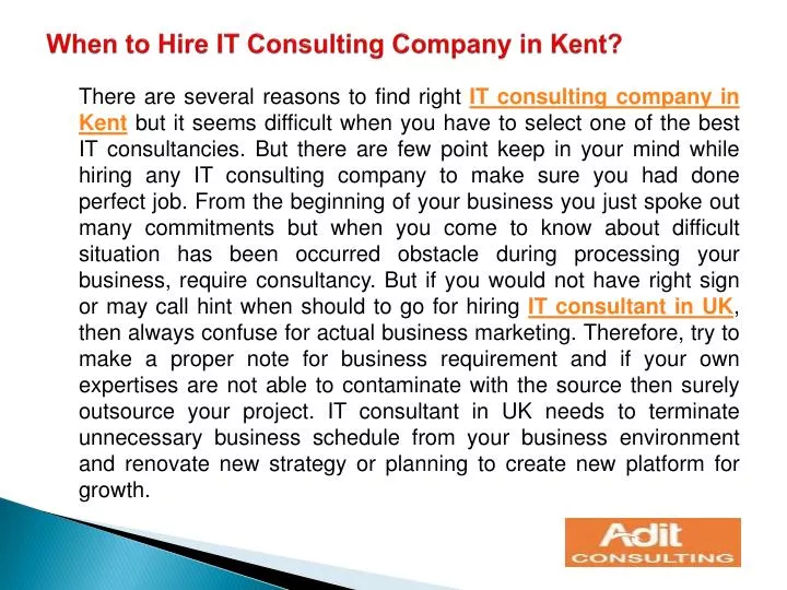 when to hire it consulting company in kent