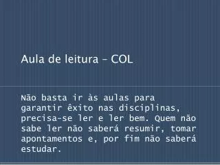 aula de leitura col