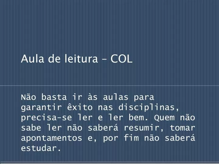 aula de leitura col