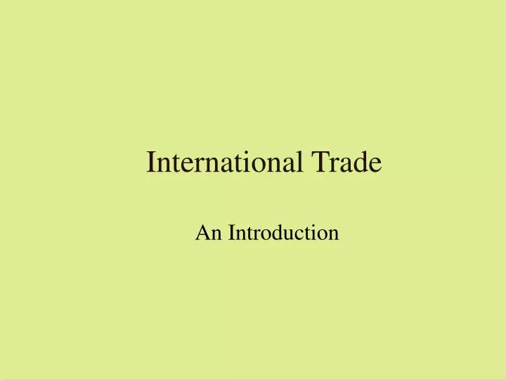 international trade