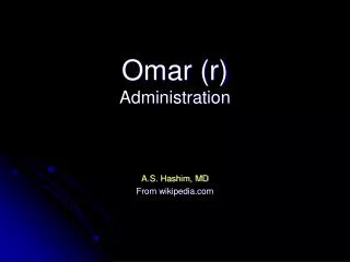 Omar (r) Administration